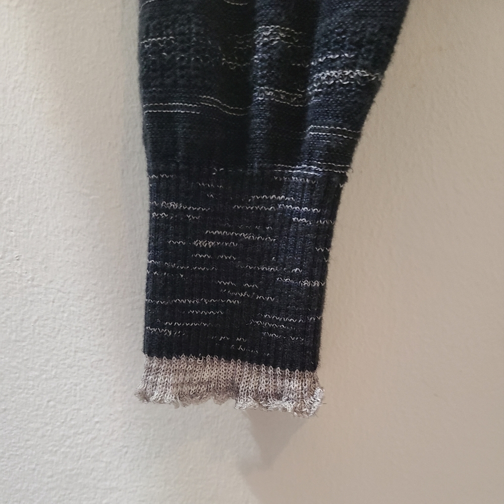 Free People Crochet Cuff Dress Rain Or Shine Navy Space Dye Sz M - Picture 6 of 12